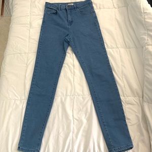 Blue high-rise skinny jeans